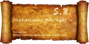 Stefanidesz Mátyás névjegykártya